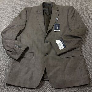 Chaps Suit Separates Men 42Reg Tan Wool Single Breast Vented Buttons Pockets NWT